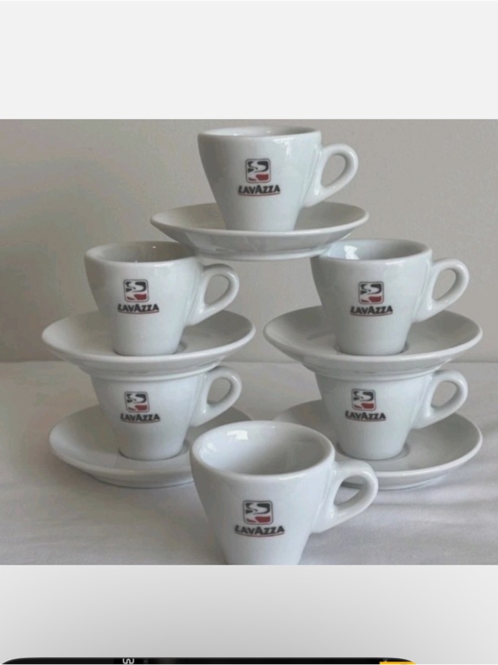 Lavazza White Espresso Cup & Saucer Set - Classic Porcelain